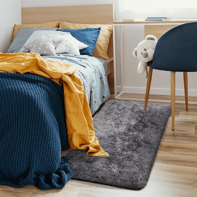 Ophanie 2x4 Small Rug Upgrade Non Slip Throw Bedside Area Rugs, Fluffy Soft - Image 5