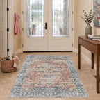 Rugxara 3x5 Rug for Entryway Bedroom, Coral Blue 3x5 Washable Area Rug - Image 4