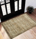 CHAMPLANT Area Rug 2x3 Washable Rug Door Mat Vintage Distressed Taupe Doormat by CHAMPLANT