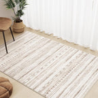 3x5 Area Rug Machine Washable Non Slip Rug Distressed Neutral Moroccan Boho Rug - Image 3