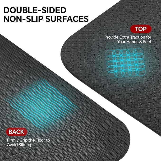 Stepwaver Extra Large Yoga Mat 6'x4', Ultra Durable, Wide Workout Mat, Wide - Image 5