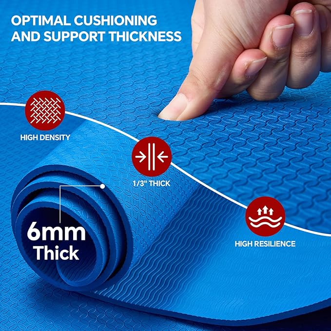 Stepwaver Extra Large Yoga Mat 6'x4', Ultra Durable, Wide Workout Mat, Wide - Image 4