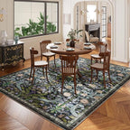 AMTOVO 9x12 Washable Area Rugs for Living Room, Non-Slip&Non-Shedding Floral - Image 3