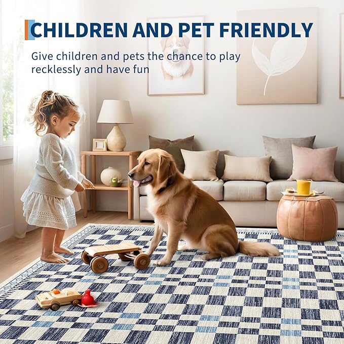 GarveeHome Area Rug 9x12 for Dorm Home Machine Washable Non-Slip Low Pile Rugs - Image 5
