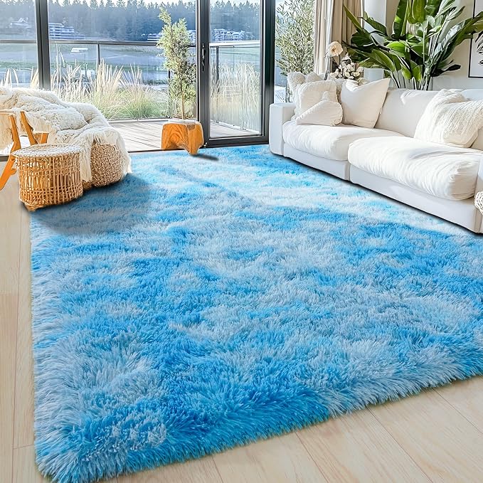 Area Rugs for Living Room 6x9, Ultra Soft Fluffy Rug for Bedroom, Modern Shaggy - Image 3