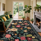 6x9 Area Rug, Floral Rugs for Living Room, Stain-Resistant Washable Bedroom Rug by Unknown