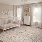 DCX Washable 4x6 Rose Biege Floral Rug - Image 4
