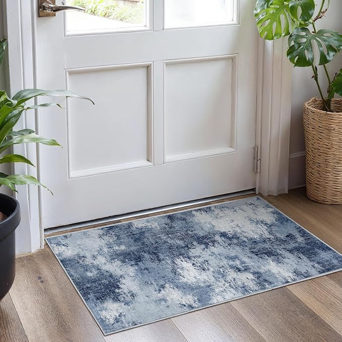 Washable Area Rug 2x4, Small Entryway Rug Non-Slip Vintage Door Mat Indoor by AMADAHOMEFURNISHING