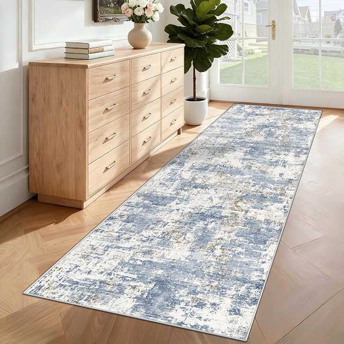 XLUEZ 2x8 Runner Rug for Hallway, Washable Modern Abstract Runner Rugs Neutral - Image 4