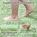 5x7 Area Rugs for Living Room Rug: Soft Fluffy Shag Mint Green Rugs for Bedroom - Image 5