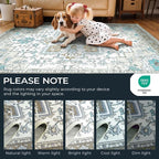 Farmhouse 9x12 Area Rugs for Living Room, Machine Washable Non Slip Carpet - Image 10