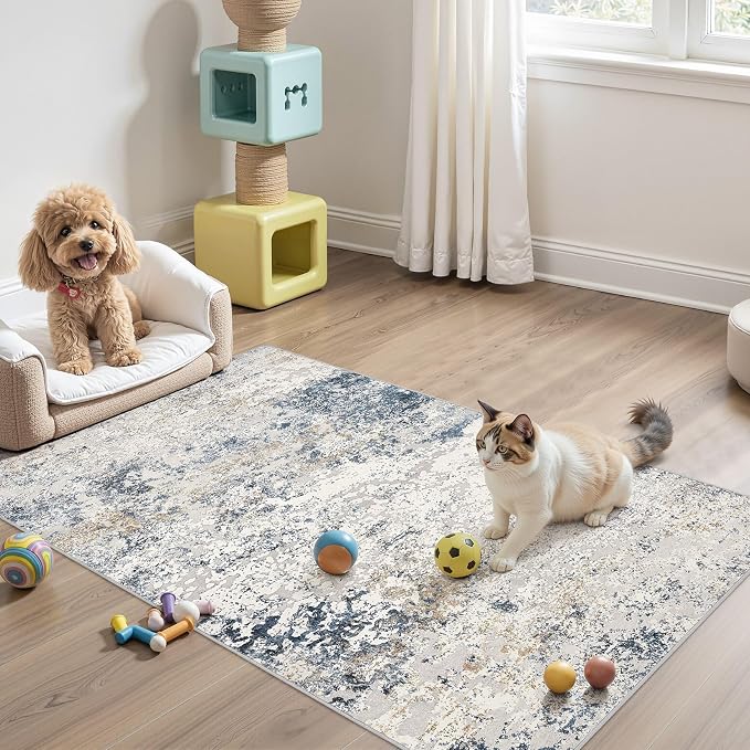 DMOYEST Washable Area Rug: 3x5 ft Abstract Small Rugs - Image 7