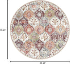Lahome Moroccan Trellis Round Area Rugs, Washable Small Round Rug 3ft Non-Slip - Image 2