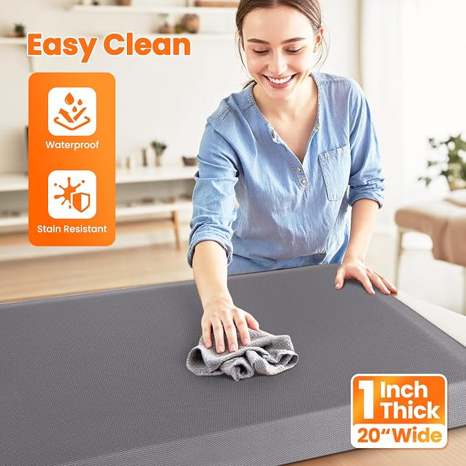 Kitchen Mats for Floor, 1 Inch Extra-Thick Kitchen Rugs, Non-Slip & Waterproof - Image 9