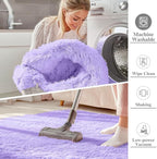 OLANLY 2x3 Machine Washable Small Bedside Rug, Soft Fluffy Shaggy Entryway - Image 2