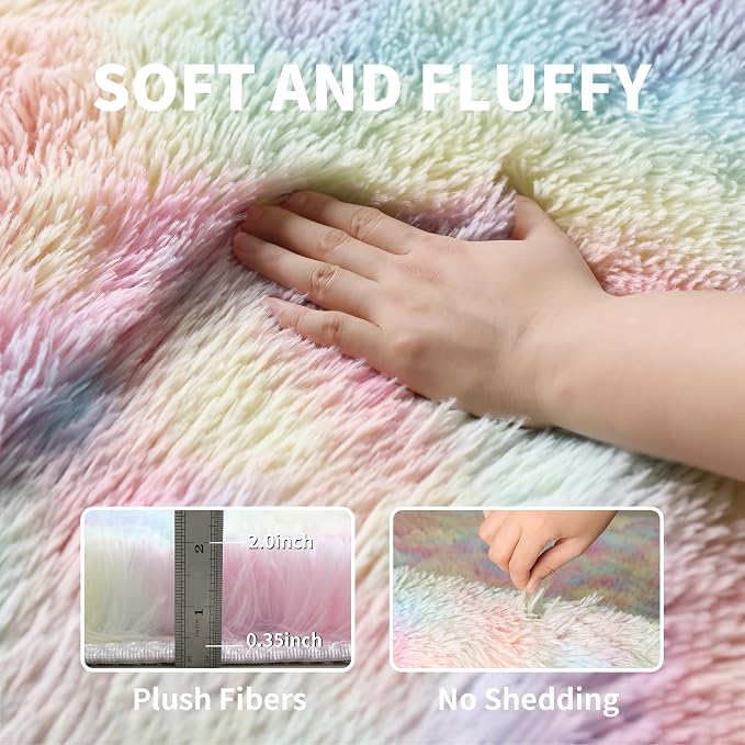KCHOWUA Fluffy Fuzzy Unicorn Rugs - Image 3