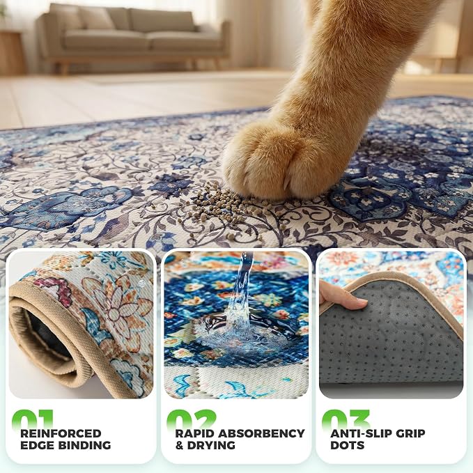 Hompet Cat Litter Mat 2 Pack, 18x54 Large Machine Washable Trapping Mats - Image 5
