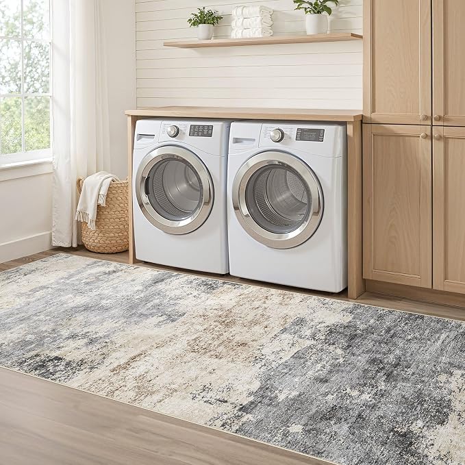Runner Rug Kitchen Washable Rugs: 2x6 Non-Slip Abstract Soft Modern Stain - Image 7