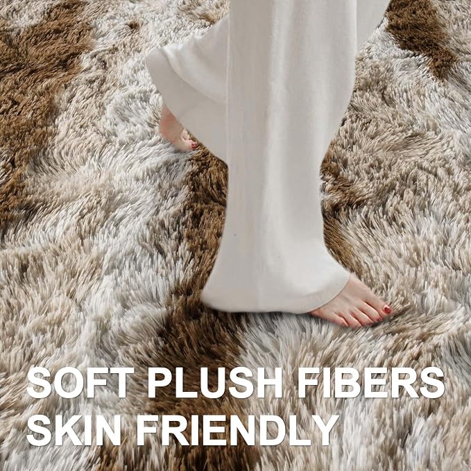 8x10 Ft Extra Large Shag Rugs for Living Room, Tie Dyed Ultra Soft Fluffy Furry - Image 4