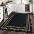 Scalloped Modern Easy Jute Carpet, 5x7 Outdoor Patio Washable Area Rug - Image 7