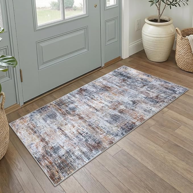 IOHOUZE Abstract Runner Rug 2x4 Ft Entryway Rugs Washable Door Mat Indoor by iOhouze