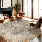 CHAMPLANT Area Rug 8'x10' Washable Vintage Traditional Mat Distressed Indoor by CHAMPLANT