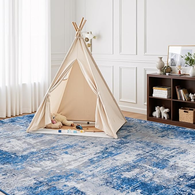 Rugflix 5x7 Area Rugs for Living Room, Washable Large Rug Stain-Resistant Low - Image 8