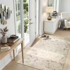 Toneed Abstract Area Rug Modern Washable Rug Soft Non Slip Rug Low Pile by Toneed