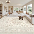 10x12 Area Rug for Living Room: Vintage Boho Neutral Washable Rug Indoor Soft by Luxturiy