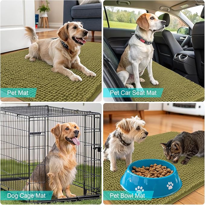 OLANLY Dog Door Mat for Muddy Paws 32x20, Absorbs Moisture and Dirt, Absorbent - Image 7