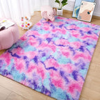 AROGAN Soft Rainbow Area Rugs for Girls Room 3x5 Feet, Fluffy Cute Colorful - Image 3