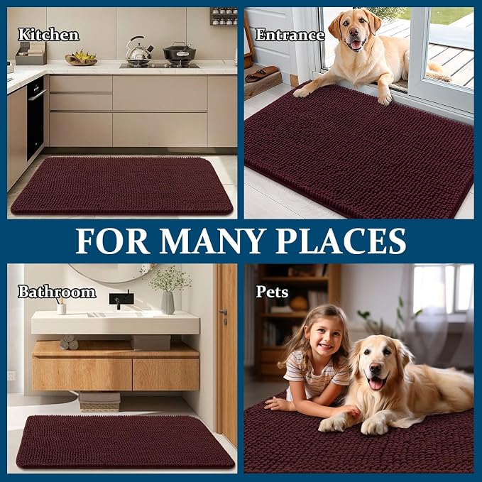 OLANLY Dog Door Mat for Muddy Paws 30x20, Absorbs Moisture and Dirt, Absorbent - Image 8