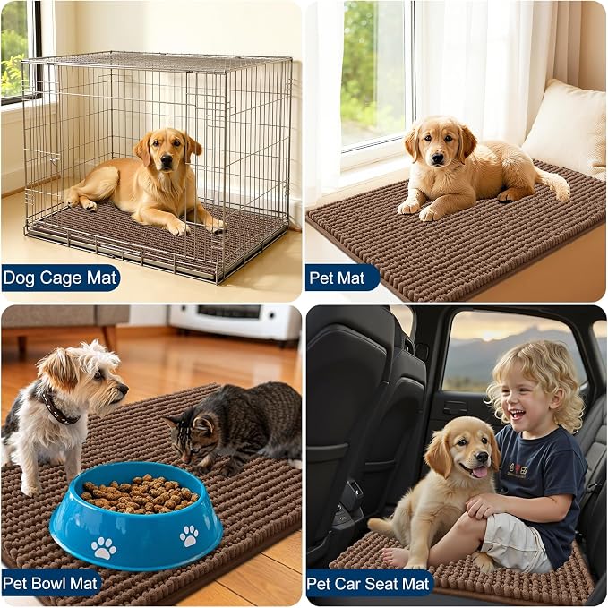 OLANLY Dog Door Mat for Muddy Paws 47x20, Ultra Absorbent Chenille Mud Doormat - Image 7