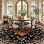 RELEANY Area Rugs Round 8ft Washable Non-Slip, Floral Vintage Distress - Image 2
