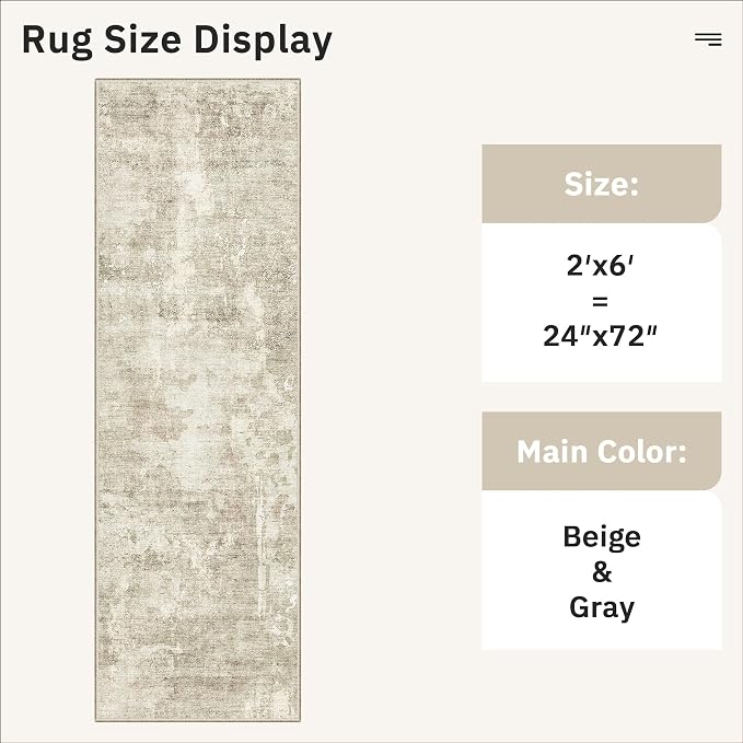 Soalmost Runner Rug 2x6 Washable Non-Slip Kitchen Runner Rugs - Image 5
