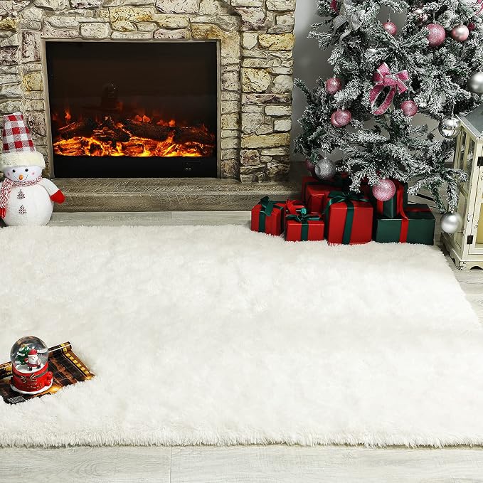 Andecor Soft Fluffy Bedroom Rugs, 8 x 10 Feet Indoor Shaggy Plush Area Rug - Image 6