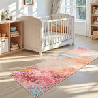 Toneed 2x6 Washable Runner Rug, Modern Abstract Hallway Runner - Image 3