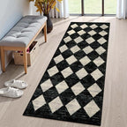 Lahome Zelie Washable Black and White Kitchen Runner Rug, 2x5 Soft Non Slip by Lahome