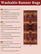 SERISSA Boho Washable Runner Rug, 2x6 Rug Runner Non-Slip Vintage Rustic Red - Image 6