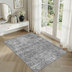 Latte&Fog 2x3 Entryway Rug, Small Vintage Grey Door Mat, Washable Kitchen Rug - Image 3