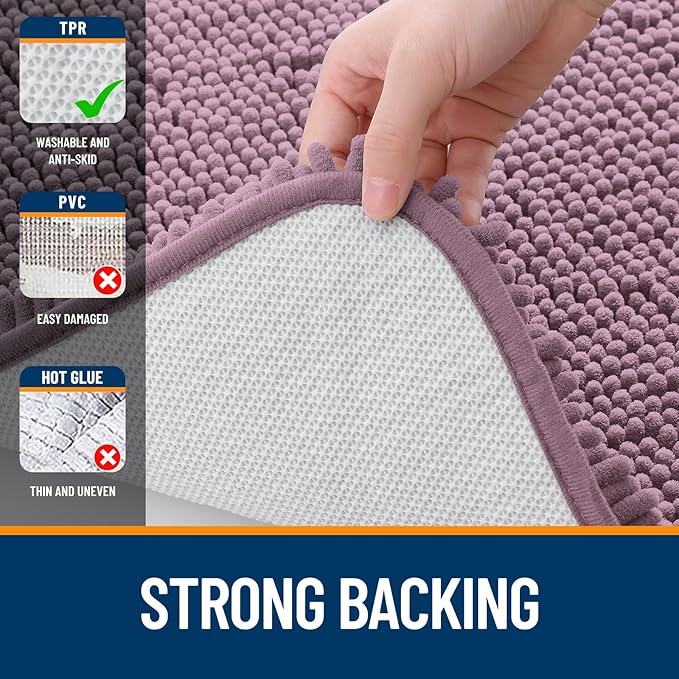 OLANLY Large Bathroom Rugs 50x30, Extra Soft Absorbent Chenille Bath Rugs - Image 6