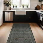Dark Green Washable Entry Rug, 3x4 Rugs - Image 3