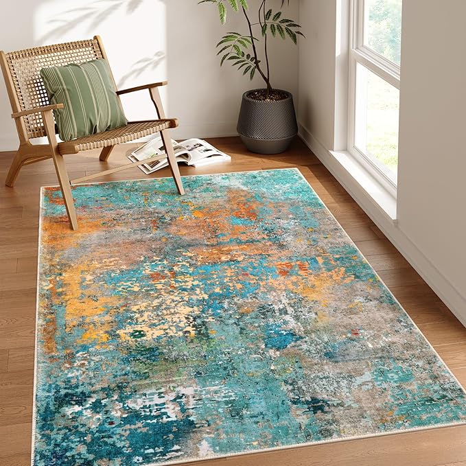 Lahome Modern Abstract Area Rugs 5x7, Large Washable Rugs by Lahome