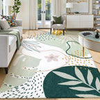 Lahome Green Washable Rugs 9x12 Living Room Rug, Non-Slip Backing Lightweight by Lahome