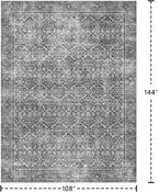 Latte&Fog 9x12 Area Rug for Living Room, Extra Large Vintage Grey Washable Rugs - Image 2