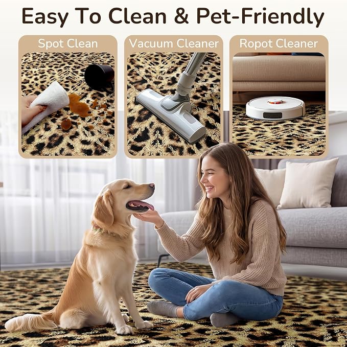 BESTSWEETIE Area Rug 6x9 Rug Machine Washable Non-Slip Low Pile Print Pattern - Image 4