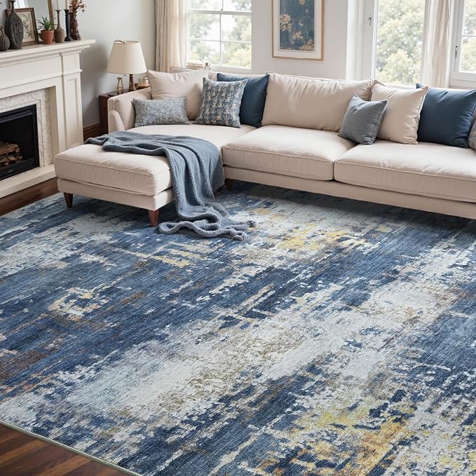 5x7 Ft Area Rugs for Living Room, Soft Non-Slip Washable Rugs Modern Abstract - Image 3