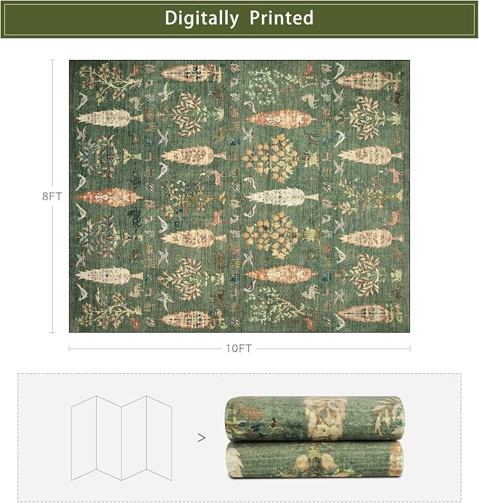 Srugn Washable Rugs 8x10 Area Rugs - Image 2