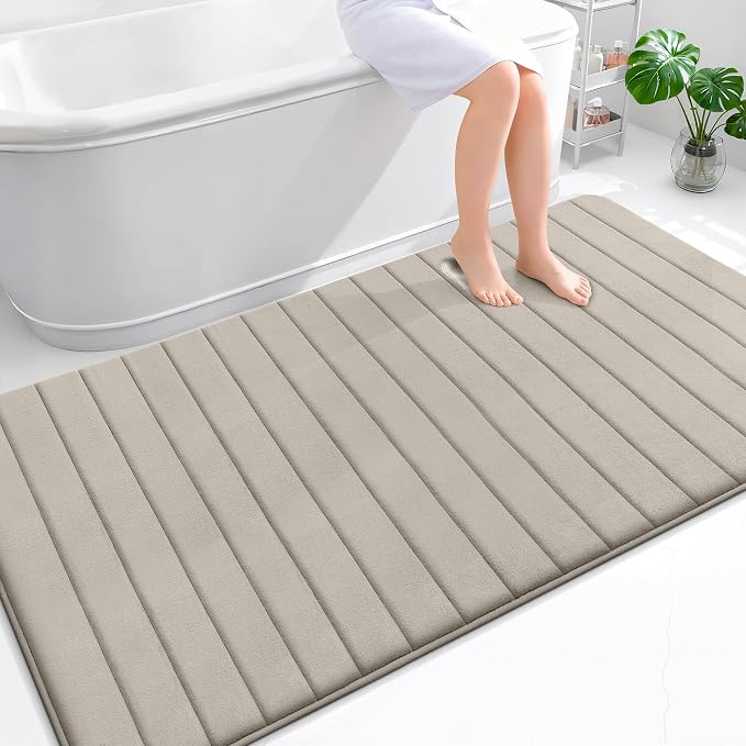 OLANLY Memory Foam Bath Mat 70x46, Super Soft Absorbent Bathroom Rugs, Quick Dry by OLANLY