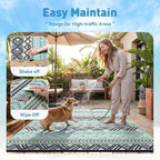 MontVoo Outdoor Rug Carpet Waterproof-Patio Rug Mat 9x12 Reversible RV Outdoor - Image 8